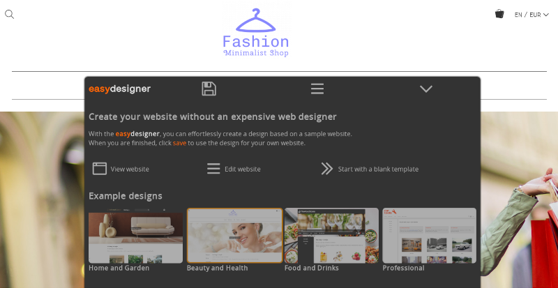 Screen capture of the Easy Designer
