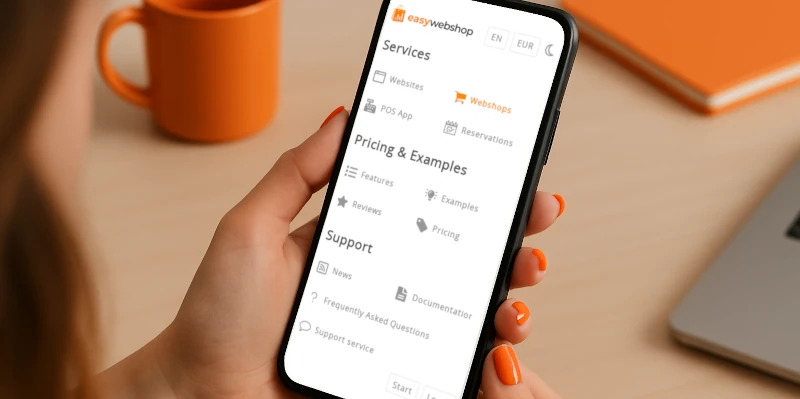 Screen capture of the new mobile menu
