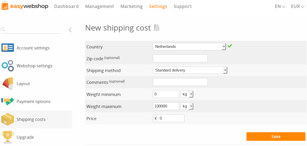 Adding a shipping cost